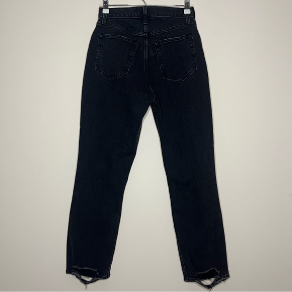 A+F The Ankle Straight Ultra High Rise Distressed Minimalist Goth Edgy Jeans - Picture 9 of 11